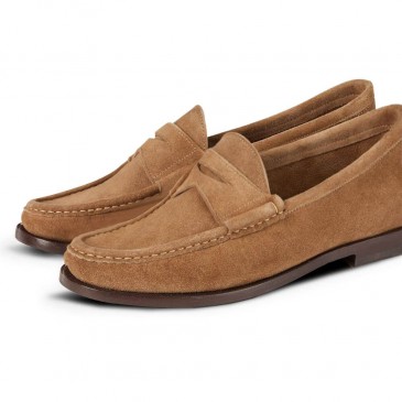height enhancing shoes - shoe lifts to increase height - beige suede loafers handmade custom men's shoes 5 CM / 1.95 Inches