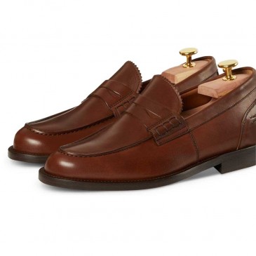 height increasing loafers - casual elevator shoes - boutique custom-made brown leather loafers 6 CM / 2.36 Inches (No Shoe Last)