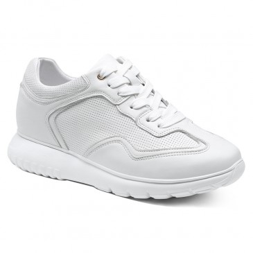 elevator shoes for women - height increasing shoes for ladies - women's casual white sneakers 7CM / 2.76 inches
