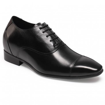 Formal Dress men Elevator Elegant Shoes Height increasing shoes Makes Men look Taller Black 7.5 CM / 2.95 Inches