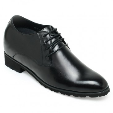 Chamaripa 10cm/3.94 Inch Taller Black Elevator Dress Shoes For Men