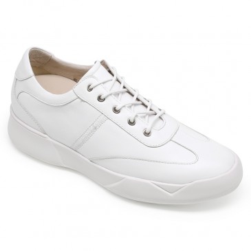 Casual Shoe Lifts White Elevator Shoes for Men Height Raising Shoes 7CM / 2.76 Inches