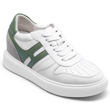 Elevator Sneakers For Women - Height Increasing Shoes For Women - White Casual Sneakers 6 CM / 2.36 Inches
