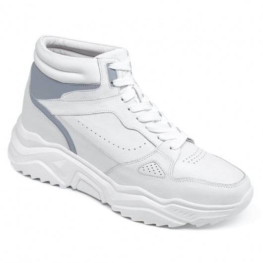 Height Increasing Sneakers - Mens Sneakers That Make You Taller - High Top Men's White Sneakers 10 CM / 3.94 Inches