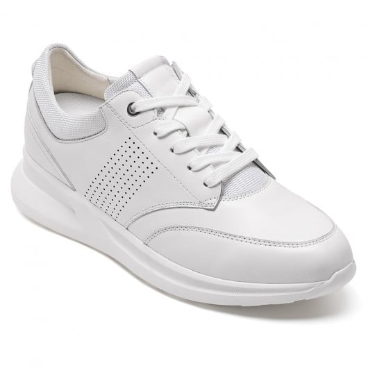 White Leather 7cm Booster Sneakers