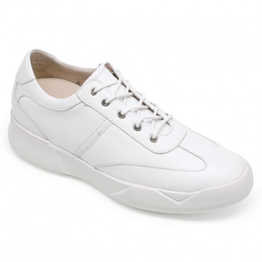 Casual Shoe Lifts White Elevator Shoes For Men Height Raising Shoes 7CM / 2.76 Inches