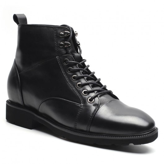 जूते काले पुरुष लम्बे जूते फीता ऊँचाई बढ़ाने के जूते जूते 7.5 CM