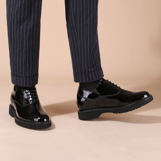 CHAMARIPA पुरुषों के लिए ड्रेस एलेवेटर जूते पेटेंट चमड़े की पोशाक के जूते जो आपको 8 सेमी लंबा बनाते हैं