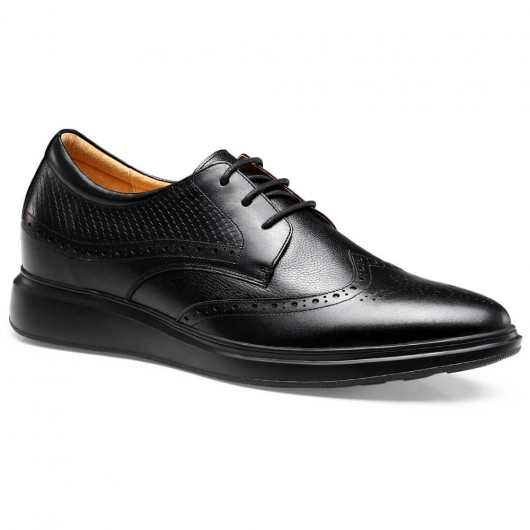 चमारिपा औपचारिक ऊँचाई बढ़ाने वाले जूते ऊँची एड़ी के पुरुष पोशाक जूते काले ब्रोगर जूते 7 मुख्यमंत्री