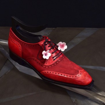 पुरुषों के लिए एलिवेटर जूते - जूते जो आपको लंबा बनाते हैं - साबर और गाय चमड़े के ऑक्सफोर्ड जूते - वाइन रेड - 7 सेमी लंबा
