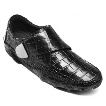 छिपे हुए एड़ी के जूते पुरुषों - उच्च वृद्धि वाले जूते - हस्तनिर्मित लक्जरी मगरमच्छ पोशाक जूते 6CM