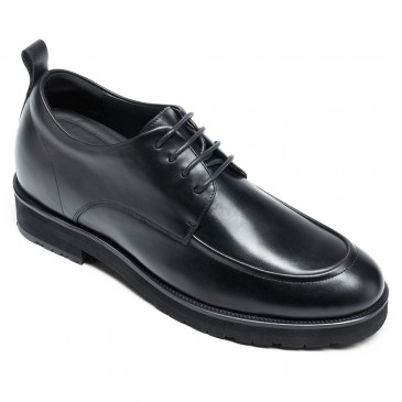ऊँचाई बढ़ाने वाले जूते - पुरुषों के लिए एलेवेटर ड्रेस जूते - काले डर्बी ड्रेस जूते जो आपको 8 सेमी लंबा बनाते हैं