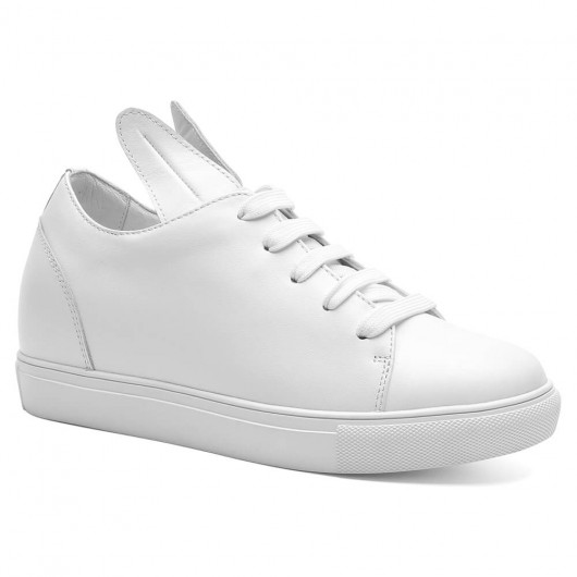 Weiße Höhe erhöhen Schuhe für Frauen Plattform Turnschuhe versteckte Ferse Schuhe 8 cm