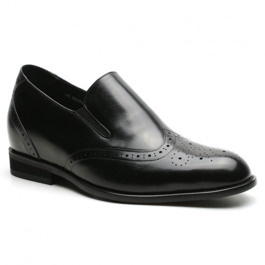 Schwarze Schuh-Aufzüge für Männer Mens Dress Schuhe mit High Heels Loafer Schuhe 7 CM