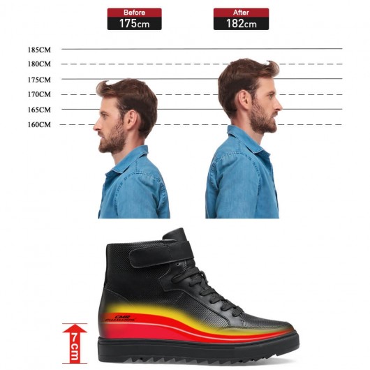 CHAMARIPA sneaker die größer machen herren - hohe schuhe männer - zwart hohe absätze für männer - 7 CM größer