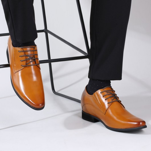 Chamaripa schuhe die größer machen männer - schuhe mit erhöhung - braun Business-Schuhe 8 CM größer