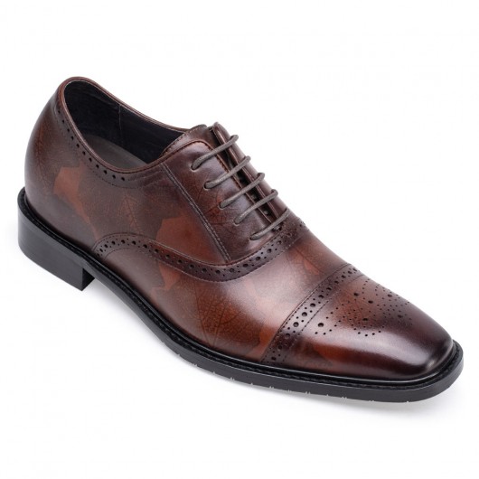 herrenschuhe hoher absatz - schuhe mit erhöhung für männer - Oxford Schuhe versteckte Ferse 7 CM