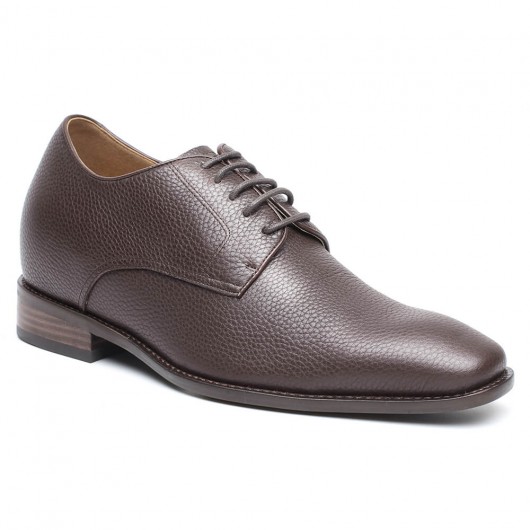 Braun Männer-Aufzug-Schuhe Brown-anhebende Schuhe Leder-Oxford-Schuhe, die Männer größer machen 7CM