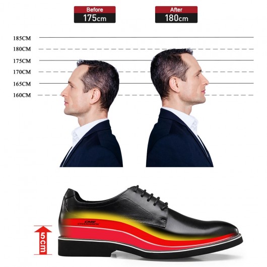 CHAMARIPA  Männer Schuhe Die Größer Machen - hohe schuhe männe - Derby Schuhe für Männer Schwarzes 5 CM