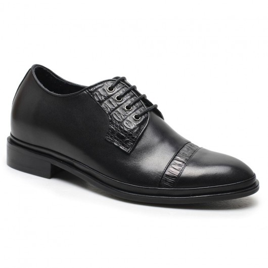 Handmade Schwarz Hochwertige kundenspezifischen Männer Höhe erhöhen Schuhe