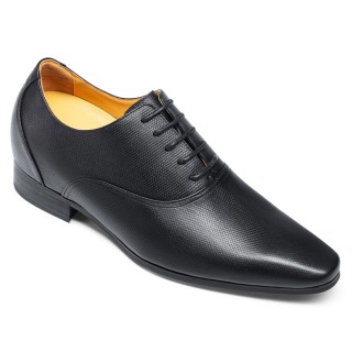 Black Calfskin Leather Men Height Dress Shoes
