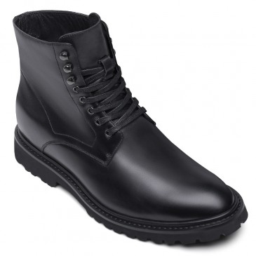Hohe Schuhe Männer - Schuhe Die Größer Machen - Schwarze Lederstiefel 8cm