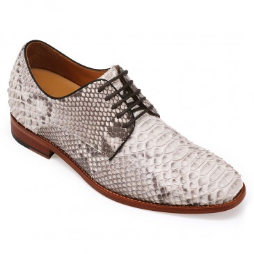 CHAMPARIPA Aufzug Schuhe Herren Größe zunehmende Schuhe weiß handgefertigte Python Leder Kleid Schuhe 7 CM