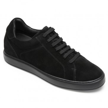 CHAMARIPA hohe absätze für männer - schuhe mit erhöhung für männer - schwarz lässige Schuhe 7 CM größer