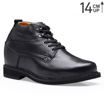 5,51 Zoll schwarz Höhe zunehmende Schuhe für Männer größer 14 cm aussehen