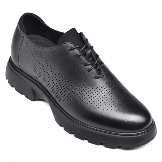 yüksekliği artan resmi ayakkabılar - yüksekliği olan erkek ayakkabıları - erkekler için nefes alabilen siyah elbise ayakkabıları 7 CM