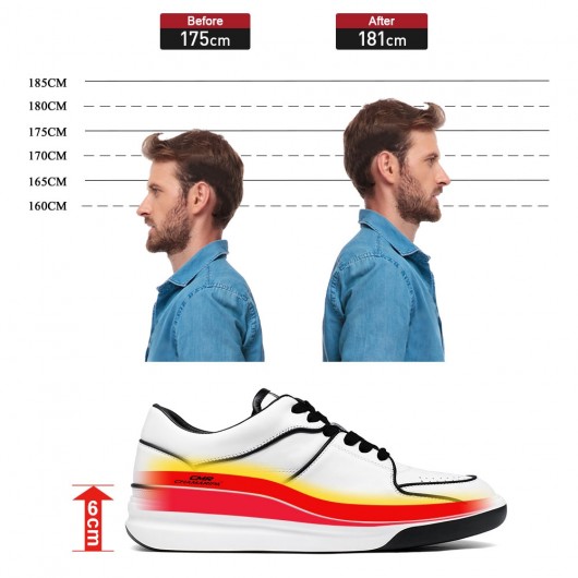 daha uzun spor ayakkabılar - sizi daha uzun yapan erkek spor ayakkabıları - erkekler için gündelik beyaz spor ayakkabılar 6CM