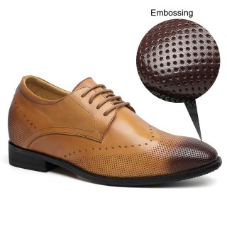 Men Elevator Shoes Formal Height Increasing Oxfords Shoes Heel Lifts Shoes  7CM/2.76 Inches