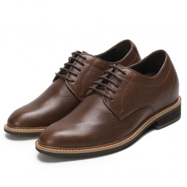 Chamaripa yükseklik artırılması ayakkabı yüksek topuk erkekler elbise ayakkabı kahverengi uzun boylu 8 Cm olsun derby / 3.15 inç