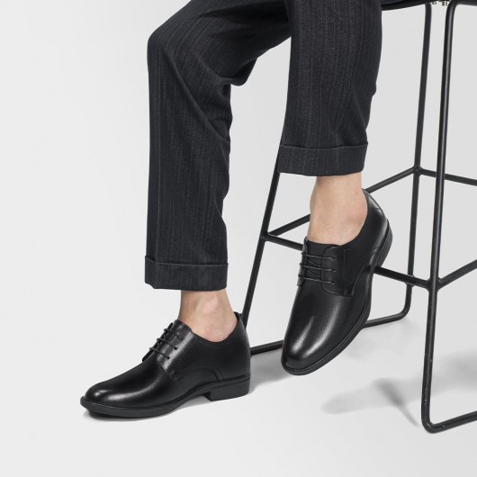 เสริมส้นรองเท้าเพิ่มความสูง - รองเท้าทางการเสริมส้น - รองเท้าผู้ชาย สีดำ ดาร์บี้ 7 CM