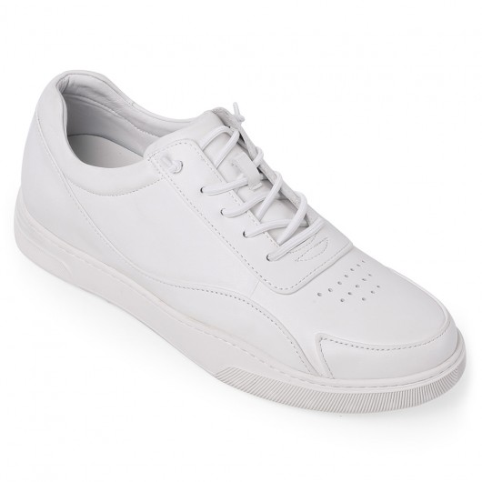 เพิ่มความสูงสีขาวรองเท้าผ้าใบรองเท้าบุรุษ 5 ซม