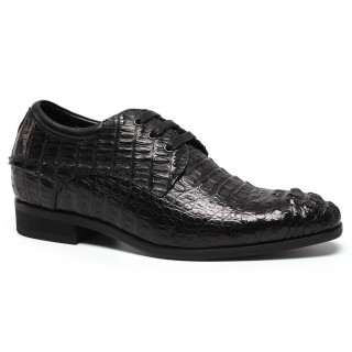 Custom Crocodile Grain Elevator Shoes Hidden High Heel Men Dress Shoes 7 CM /2.76 Inches