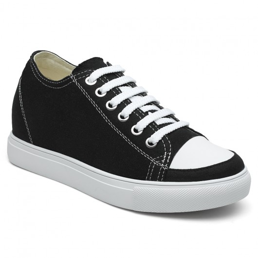 Sneakers voor Dames Casual Canvas Hoogte Toenemende Bicolor Platte Schoenen  Dames Lichtgewicht Zwart / Witte Sneakers