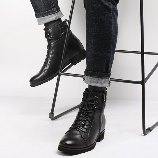 Zwarte biker boots met gouden gespen en rits - Dames | MANFIELD