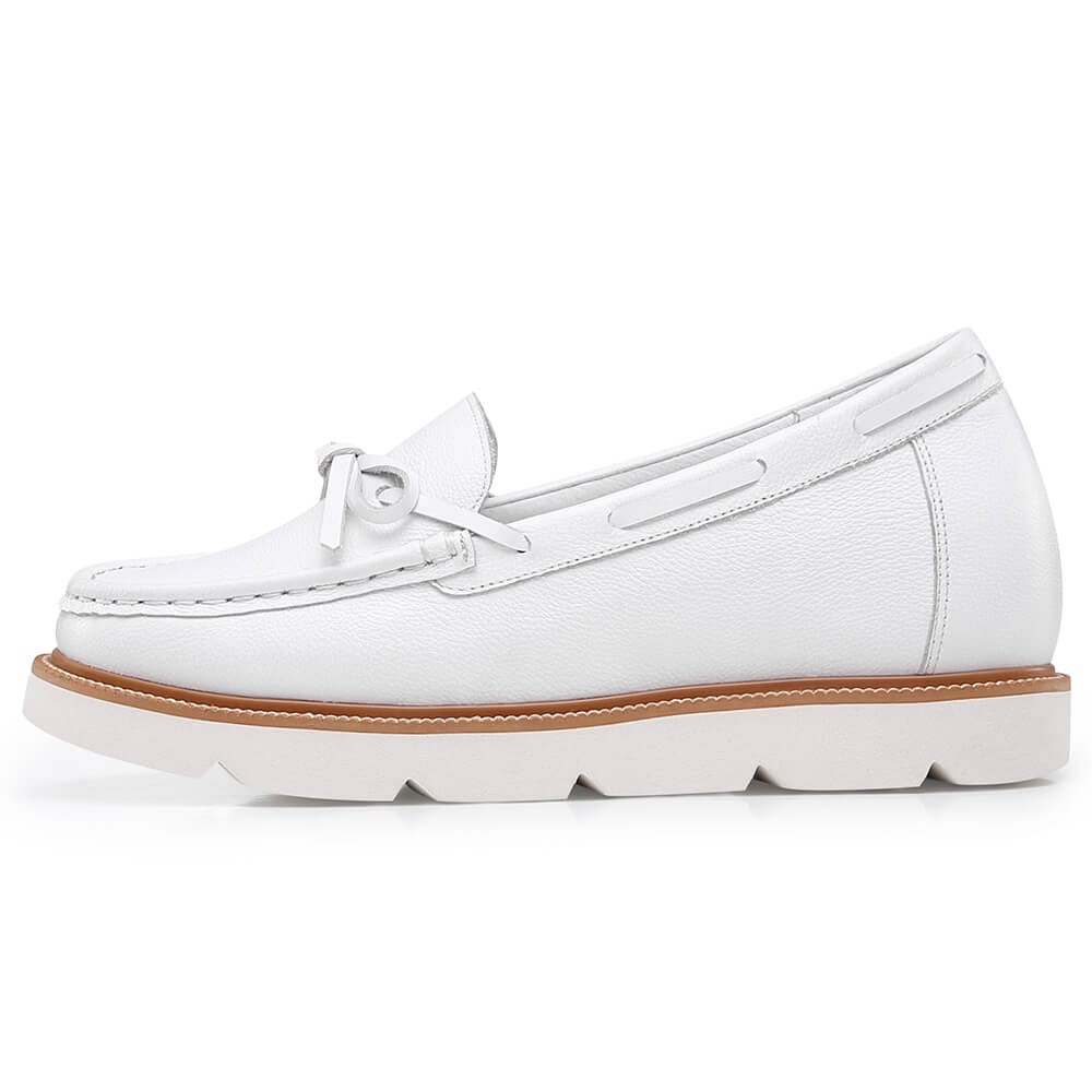 Chamaripa schoenen met verhoogde hiel hakverhoging in schoen dames  verhogende schoenen witte loafer 7CM - W92W95F081D