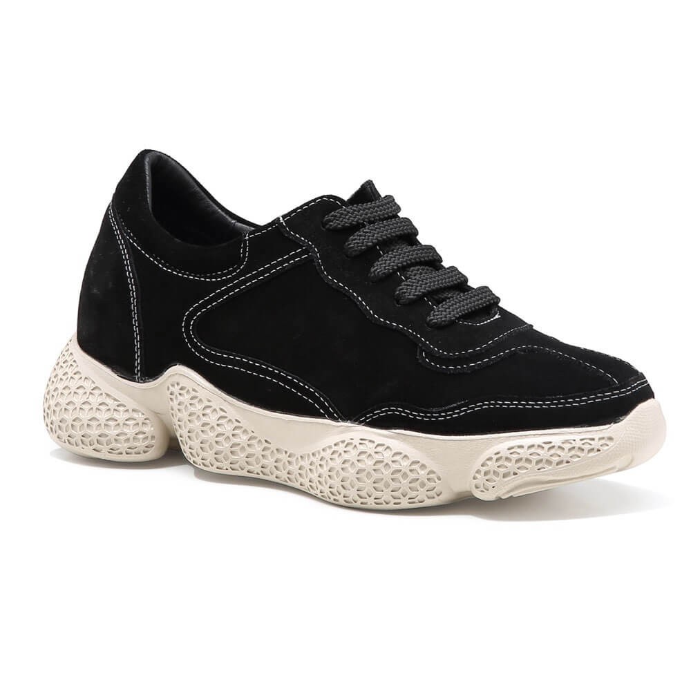 Chamaripa dames schoenen met verborgen hak verhoogde schoenen sneakers met  sleehak 8 CM -W91W115D691D