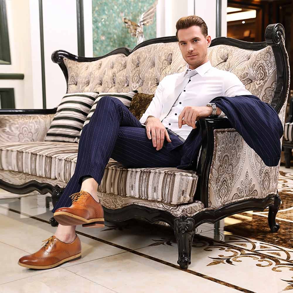 Chamaripa onzichtbaar verhoogde schoenen hoge hakken voor mannen geklede  herenschoenen 7 CM Langer - H92D16D731D