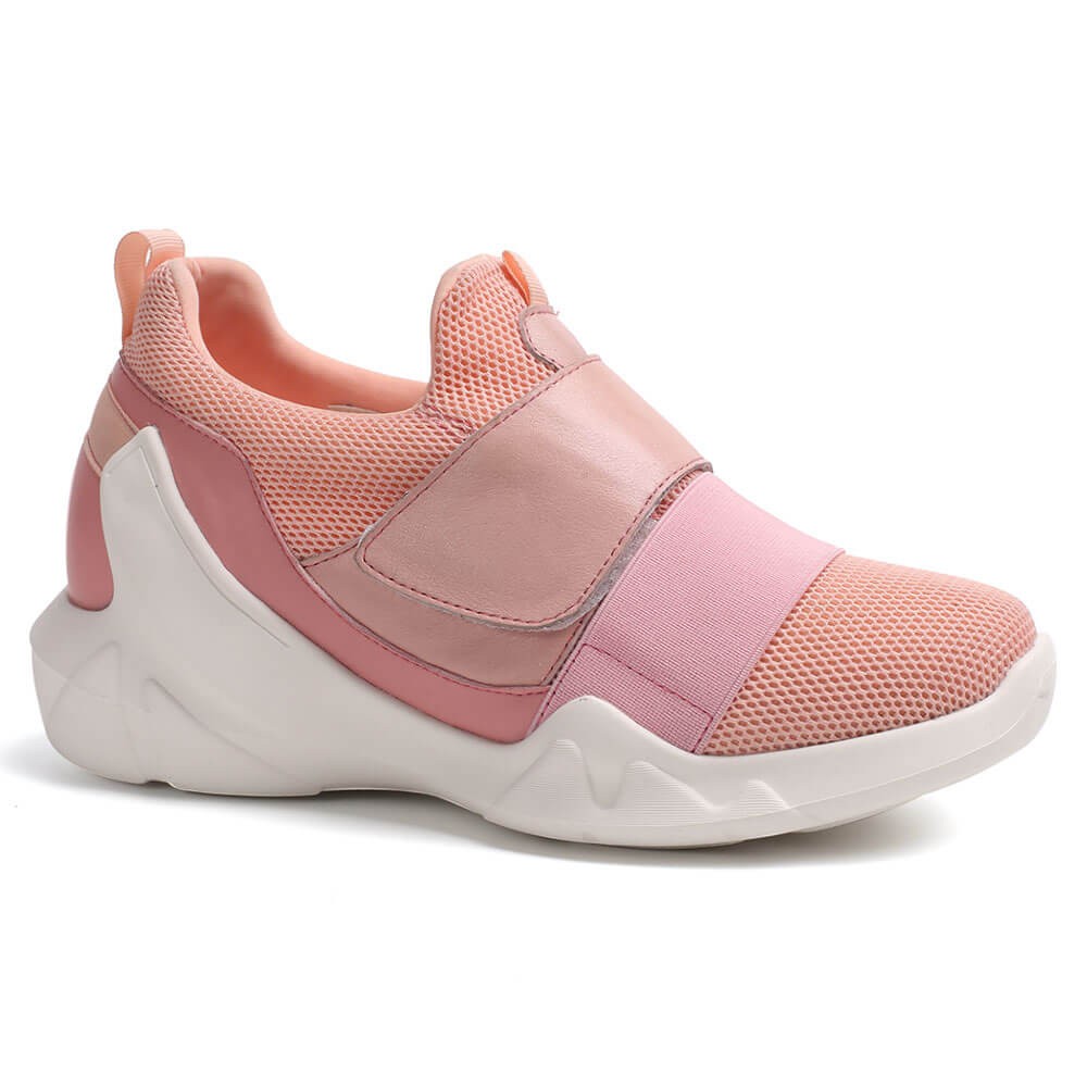 Dames hoge hak schoenen Roze sneaker met hak hoogte inlegzolen Sportschoenen