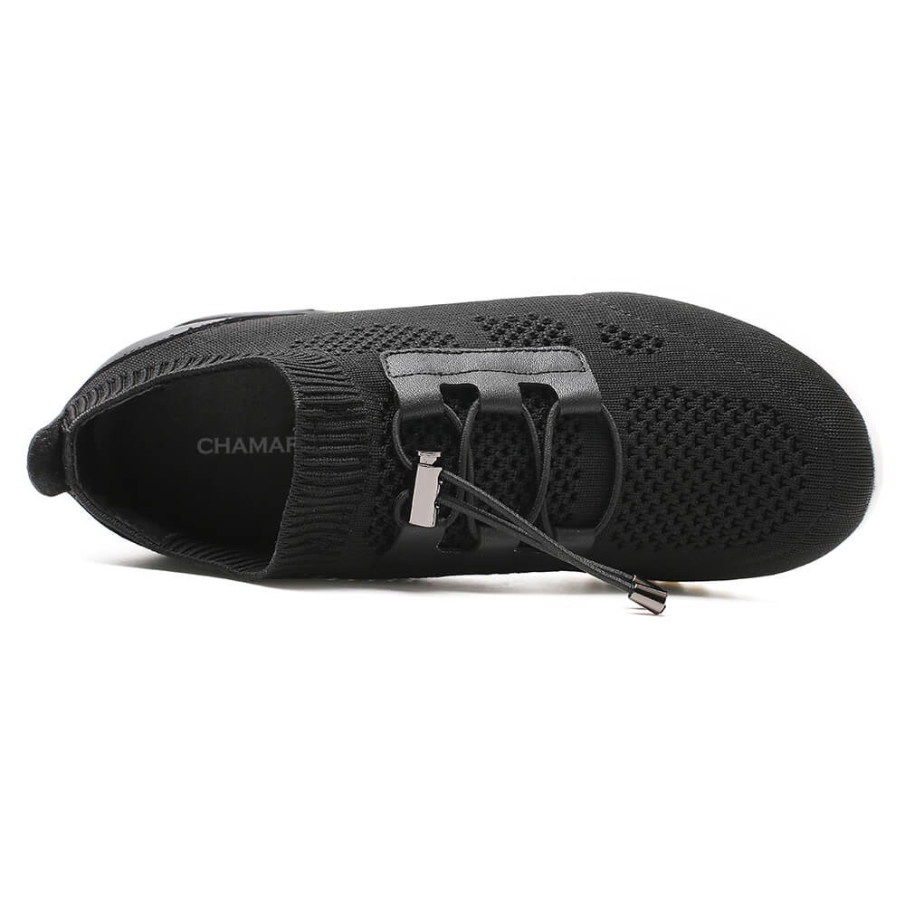 zwarte gebreide sneakers voor dames met verborgen hiel sneakers dames  sneakers met een hoogte van 8CM