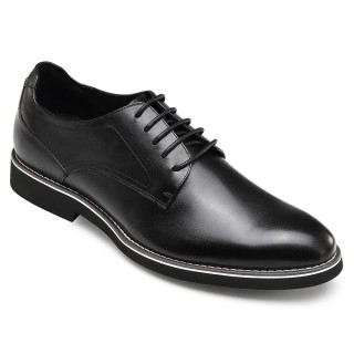Verhoogde Schoenen Voor Mannen Zwart Lederen Derby Verhogende Schoenen Maken Je Langer 5 CM