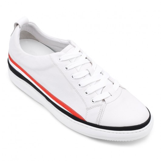 Chamaripa Elevator Sneakers Skjulte hæle sko til mænd Højde Forøg sko Hvid 5,5 CM / 2,17 tommer