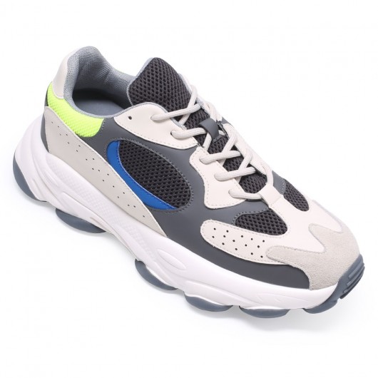 CHAMARIPA sko til korte mænd - mesh sko med høje hak - microfiber leer og mesh sneaker - meerkleurig - 7CM større