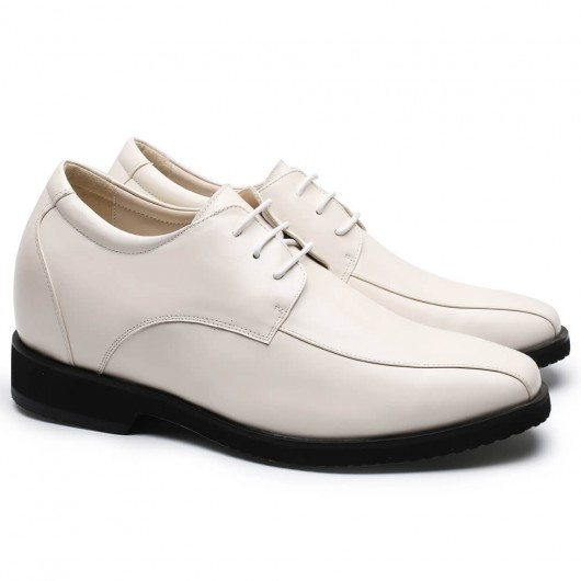 CHAMARIPA mænds højdeforøgende sneakers hvid læder højere sko 9 CM