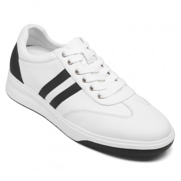 elevator sneakers - højdeforbedrende sko - casual herre hvide sneakers 7CM