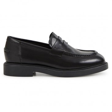 højdeøgende sko til kvinder - damesko med skjult hæl - sorte læder loafer sko 6 CM