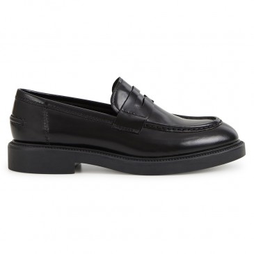 højdeøgende sko til kvinder - damesko med skjult hæl - sorte læder loafer sko 6 CM